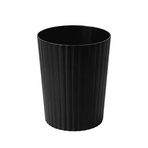 2 Gallon Black Plastic Trash Can for Bathroom, Kitchen, Office