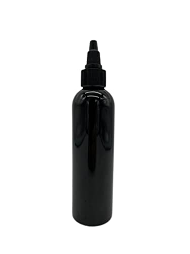 4 oz Black Cosmo Plastic Bottles - 12 Pack with Twist Top Cap