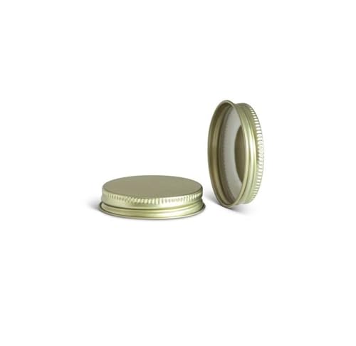 Gold Metal Screw Caps with Plastisol Liner - 48mm-400, Pack of 12