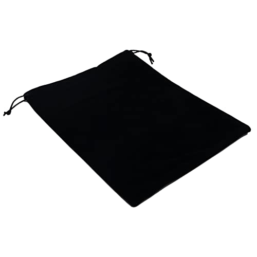 Aestivate 8-Pack Large Velvet Drawstring Pouches - 8x10 Inch Black Bags