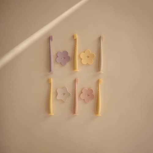 Mushie Flower Toddler Training Toothbrush with Suction Base - Soft Lilac