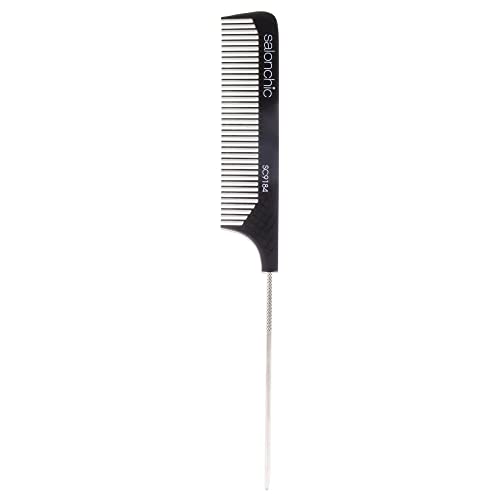 SalonChic Pin Tail Carbon Comb High Heat Resistant Coarse Teeth Unisex 1 Pc - Variation 1