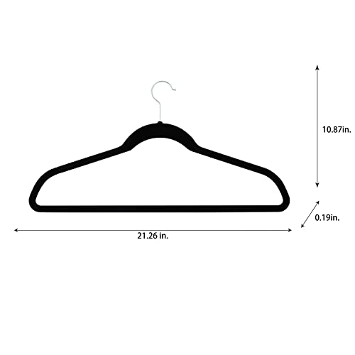 Simplify Extra Wide Velvet Hangers 6 Pack - Non-Slip, Heavy Duty