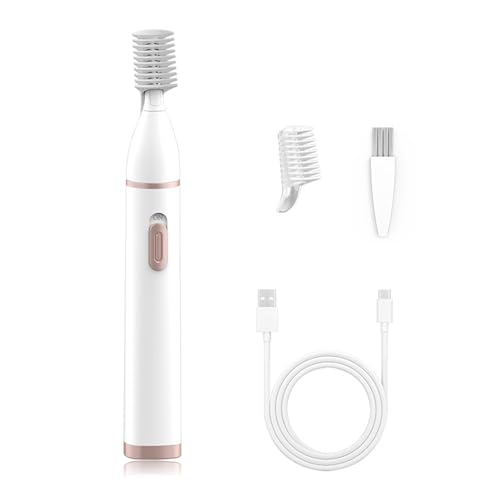 LAIKME Eyebrow Trimmer Razor for Women - Electric Eye Brow Trim Shaver - Painless Brow Trimming Rechargeable Facial Hair Removal for Eyebrows Chin Peach Fuzz Lips Ear Face Neckline with Comb