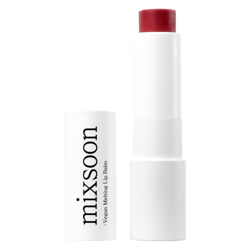 mixsoon Vegan Melting Lip Balm - Shea Butter Tinted Lip Care, Dry Rose