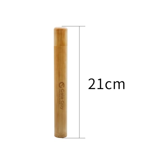 Gaia Guy Bamboo Toothbrush Travel Case - Eco-Friendly Holder 2 Pack