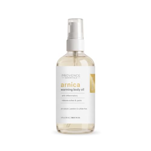 Provence Essentials Arnica Warming Body Oil - Natural Massage Oil, 4 fl oz