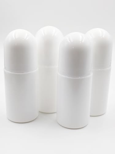 4-Pack 50mL Refillable Roll-On Bottles for DIY Deodorants & Oils