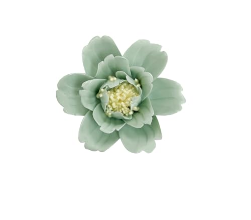 Light Green Peony Ceramic Flower Wall Art - 3D Hanging Decor