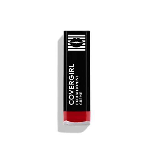 COVERGIRL Exhibitionist Cream Lipstick in Real Red - Long Lasting & Hydrating