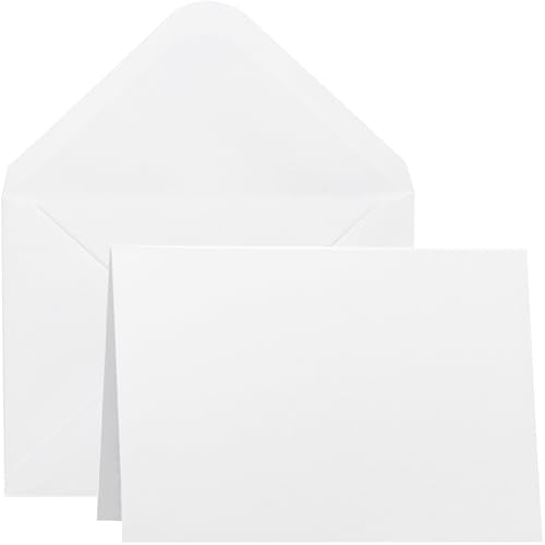 50 Pack White Blank Greeting Cards & Envelopes - 5x7 DIY Set