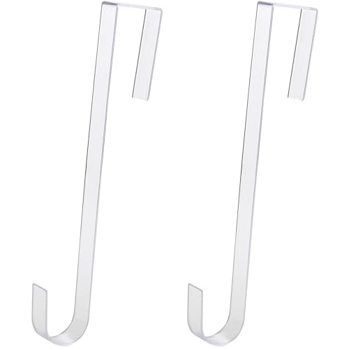 Clear Non-Scratch 12" Wreath Hangers - 2 Pack for Indoor & Outdoor Use
