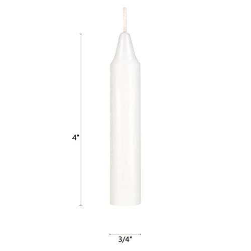 10 Pack Unscented White Mini Taper Candles - 4 Inch for Rituals