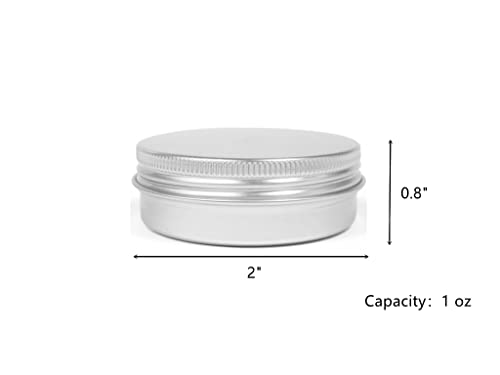 CDZHH Silver 1oz Aluminum Round Storage Jars with Screw Top Lids – 12pcs for Lip Balm, Cosmetics, Tea & More (Variation: Silver-12pcs)