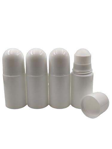 4-Pack 50mL Empty Roll-On Bottles for DIY Deodorants & Oils