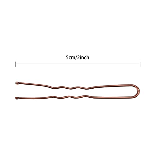 300 Brown U-Shaped Hair Pins for Ballet Styles - 5cm