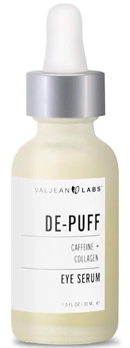 Valjean Labs DePuff Eye Serum with Caffeine & Collagen - 1 oz, Helps Reduce Puffiness & Signs of Aging, Paraben-Free, De Puff Variation