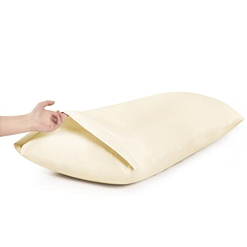 MILVOWOC Ivory Cream Body Pillowcases 20x48 Inch Set of 2