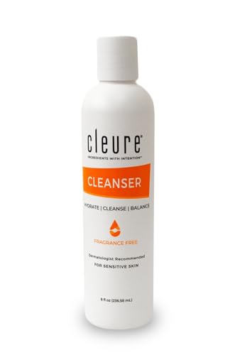 Cleure Gentle Face Cleanser for Dry Sensitive Skin, 8 Fl Oz