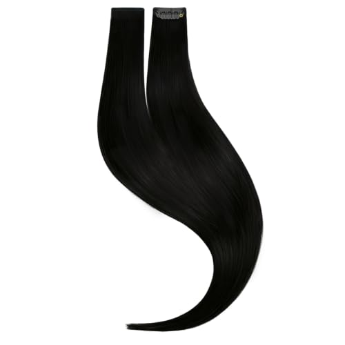 12 Inch Seamless Clip-in Hair Extensions - 2 Pcs Natural Black