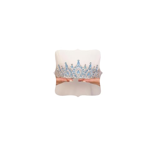 JWICOS Blue Crystal Princess Tiara Headband for Wedding Prom Bridal Party