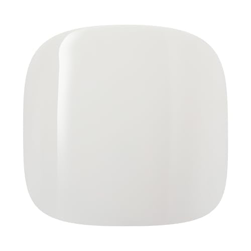 imPRESS No Glue Short Squoval Press On Nails - White 'Feel The Beat', 24 Pieces