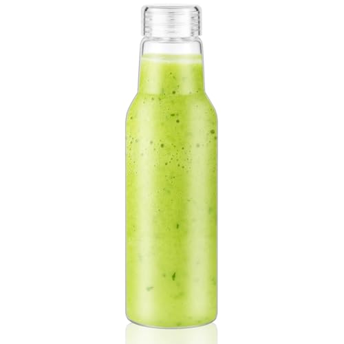 25 Oz Borosilicate Glass Bottles with Lids - Leakproof & BPA Free