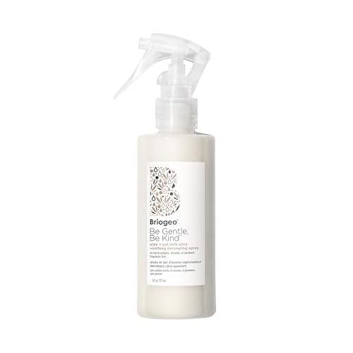 Briogeo Be Gentle, Be Kind Aloe + Oat Milk Ultra Soothing Detangling Spray | Fragrance-Free Leave-In for Sensitive Scalp & Hair | Silicone-Free | Vegan & Cruelty-Free | 6 fl oz