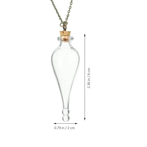 TEHAUX Mini Glass Bottle Necklace with Cork - DIY Keepsake Pendant
