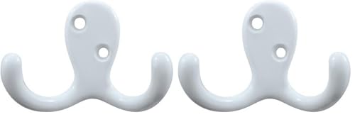 Liberty Double Prong Robe Hook - White (Pack of 2)