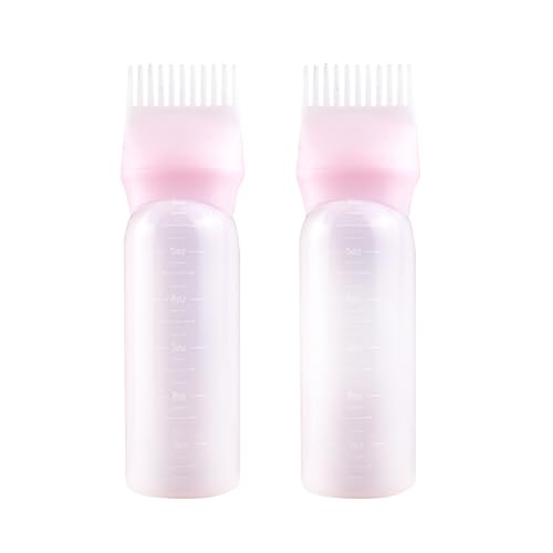 BEABOY Root Comb Applicator Bottle 6 oz 2 Pack - Pink, Hair Dye/Oil Applicator