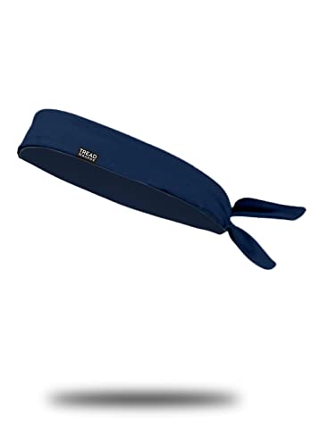 TreadBands Low Profile Tieback Headband Navy Blue Non-Slip Sweat-Resistant
