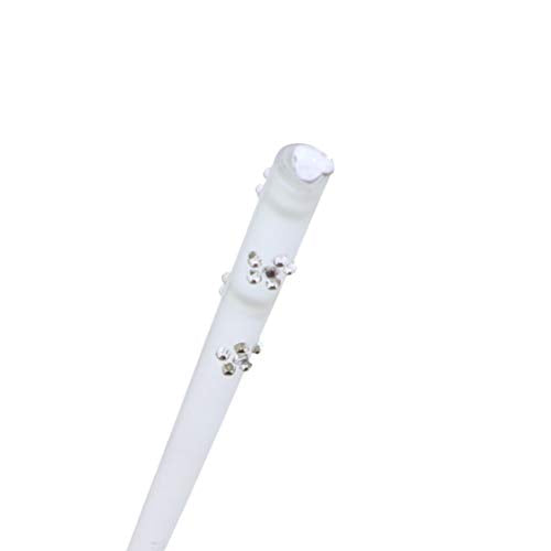 7.5 Inch Clear Decorative Hair Sticks with Flower Accents, 6-Piece Set