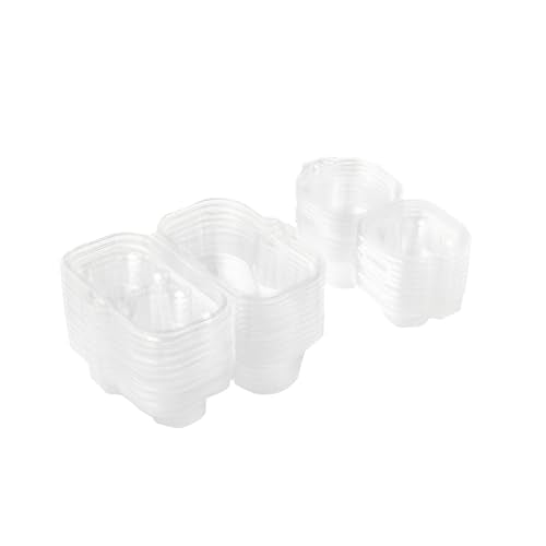 WOLVINA 60 Pack Clear Plastic Cupcake Containers - Airtight & Stackable