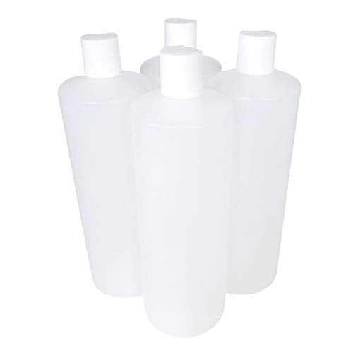 Kelkaa 32oz HDPE Plastic Squeeze Bottles with Disc Top Caps - 4 Pack