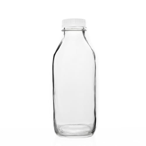 Fox Run Vintage Glass Milk Bottle with Airtight Lid - 32 oz