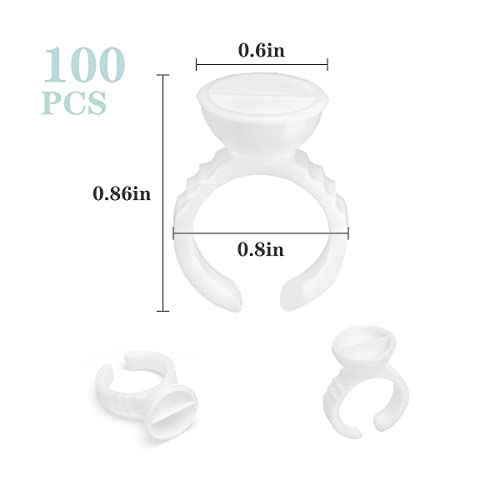 200PCS Disposable Glue Rings for Eyelash Extensions & Nail Art