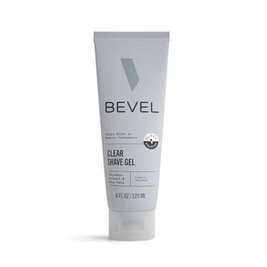 Bevel Essentials Clear Shave Gel for Men, Clear Shave Gel for Precise Detailing and Edging with Aloe Vera and Cucumber Extract to Soothe Skin and Prevent Razor Bumps, 4 Fl Oz
