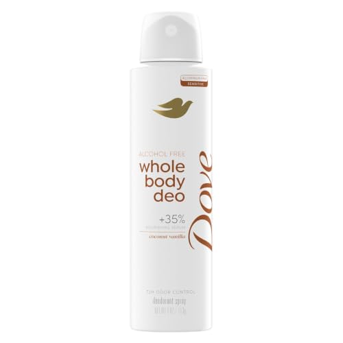Dove Coconut Vanilla Alcohol-Free Whole Body Deodorant Spray, 4 oz