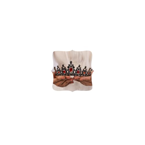 JWICOS Gothic Crystal Crown Tiara for Women Red & Black Baroque Vintage Headpiece
