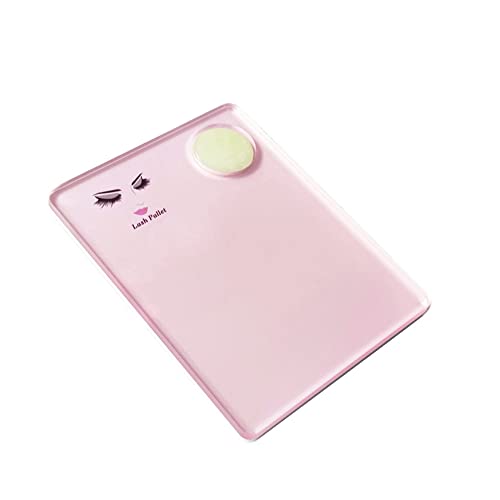 Pink Acrylic Eyelash Extension Pallet with Jade Stone Organizer - Reusable Grafting Pad