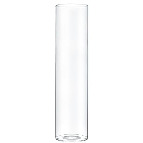 CYS EXCEL 12" Clear Glass Cylinder Vase - Elegant Candle Holder & Centerpiece