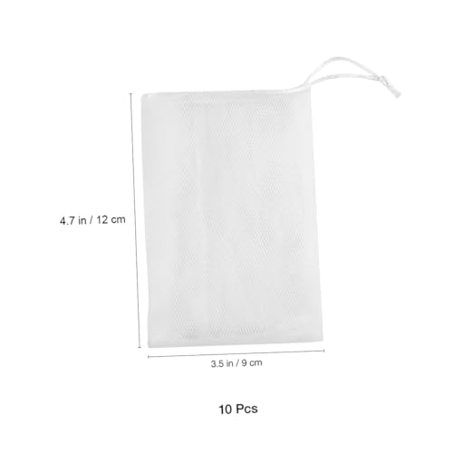 FRCOLOR Exfoliating Mesh Soap Saver Pouch - 10 Pack Drawstring Bags