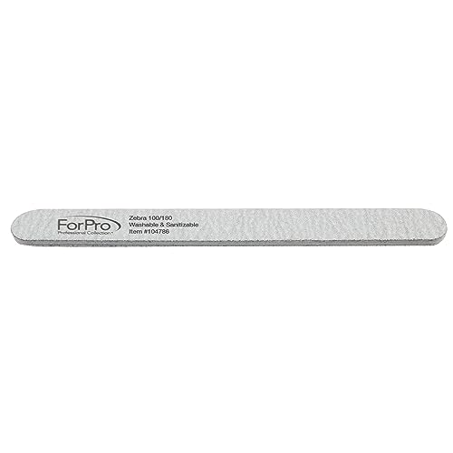ForPro Zebra Nail Foam Boards - 12ct, 100/180 Grit, Washable