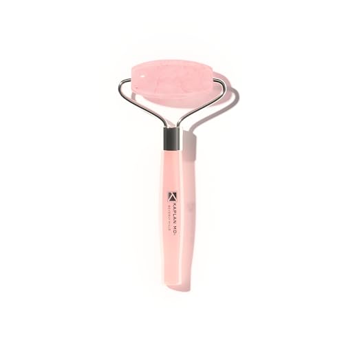 KAPLAN MD Diamond Contour Rose Quartz Roller for Face and Neck Massage