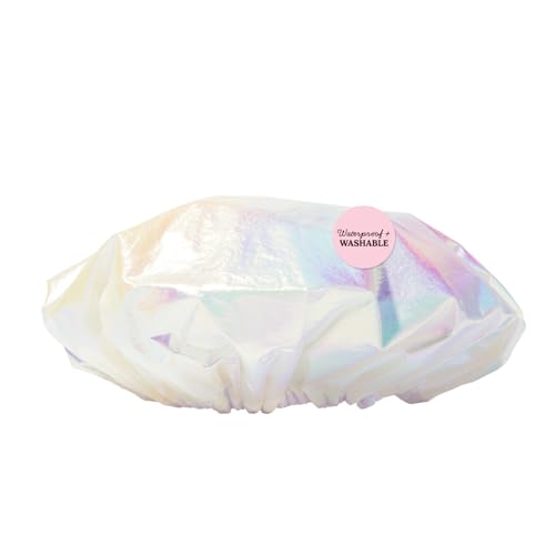Mane Waterproof Shower Cap - Reusable Iridescent Hair Cap for All Hair Types