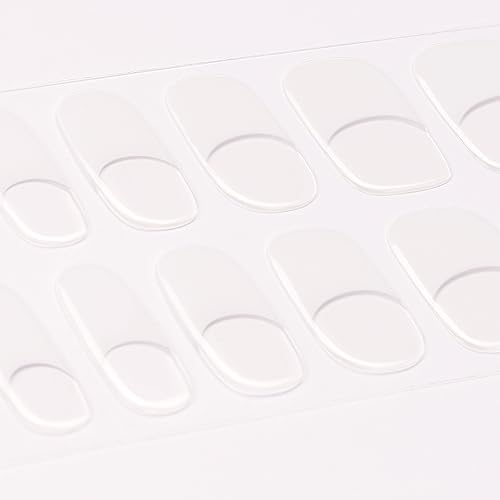 DANNI & TONI Semi Cured Gel Nail Strips French Crystal Frost White Tips 28 Pack