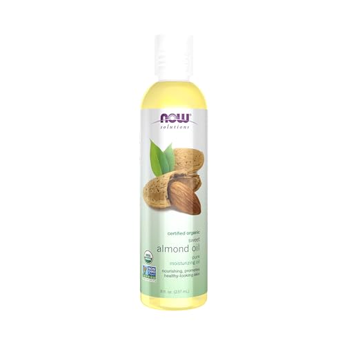 NOW Foods Organic Sweet Almond Oil, 100% Pure Moisturizing Skin Care, 8 oz