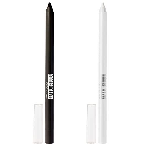 Maybelline TattooStudio Long-Lasting Eyeliner Pencil Bundle in Deep Onyx & White