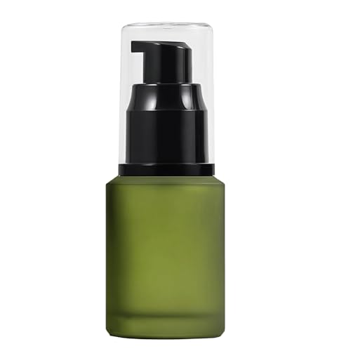 Elandy 60ml Green Glass Lotion Pump Bottle - Refillable Travel Container